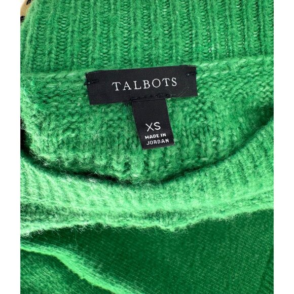 Talbots Green Knit Pullover Long Sleeve Crew Neck Wool Blend Sweater - Picture 7 of 8